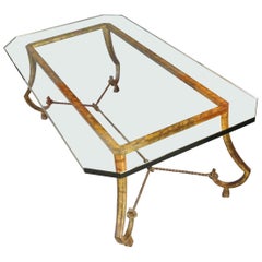 Gilt Iron Coffee Table by Maison Ramsay, 1950s