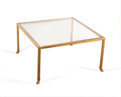 Gilt Iron Coffee Table by Maison Ramsay, France, 1950