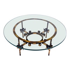 Gilt Iron Coffee Table in The Manner of Gilbert Poillerat