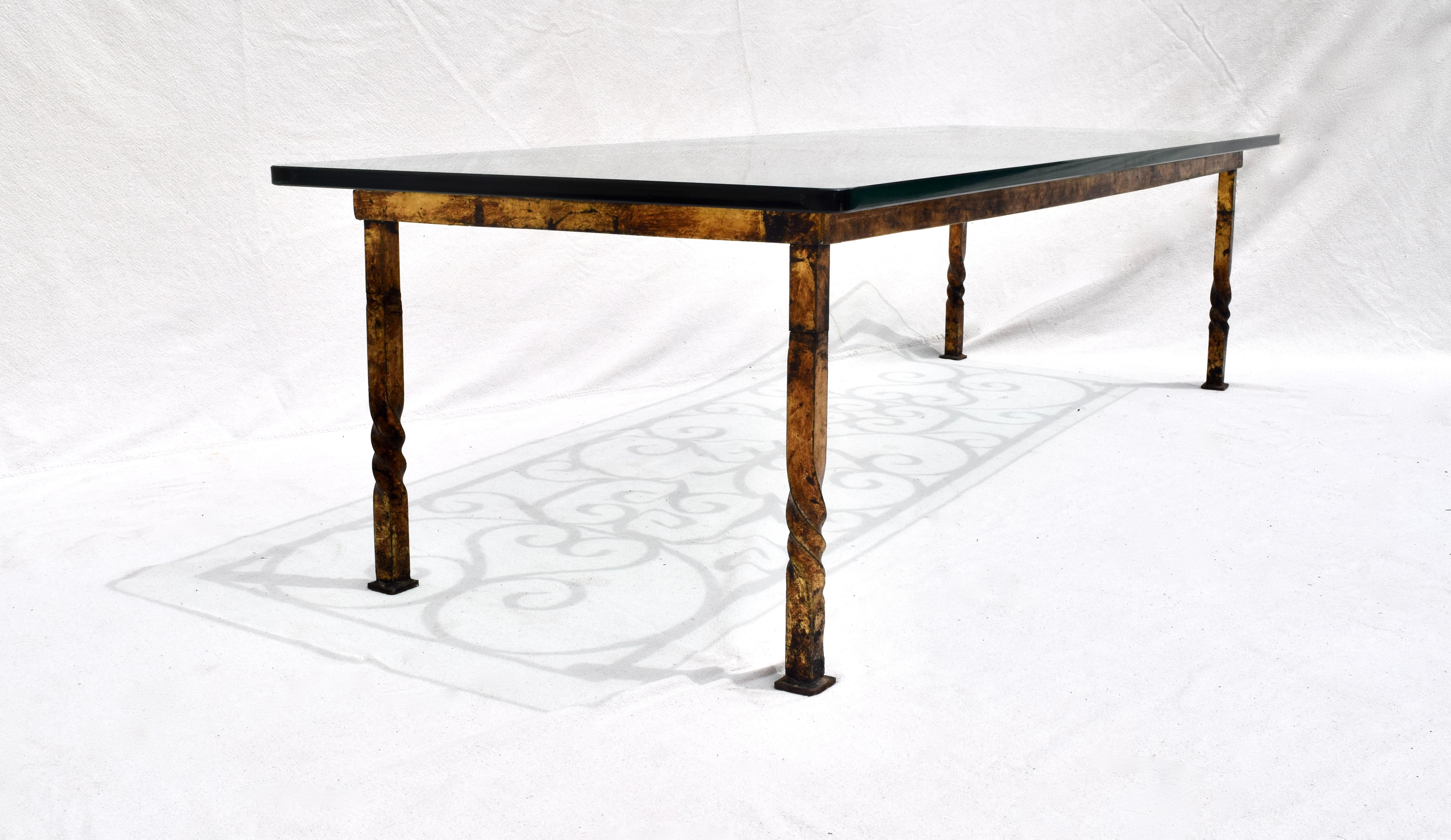Gilt Iron Coffee Table in the Manner of Gilbert Poillerat In Good Condition In Southampton, NJ