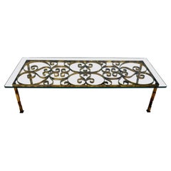 Gilt Iron Coffee Table in the Manner of Gilbert Poillerat
