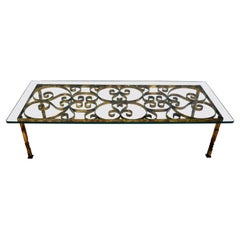 Gilt Iron Coffee Table in the Manner of Gilbert Poillerat