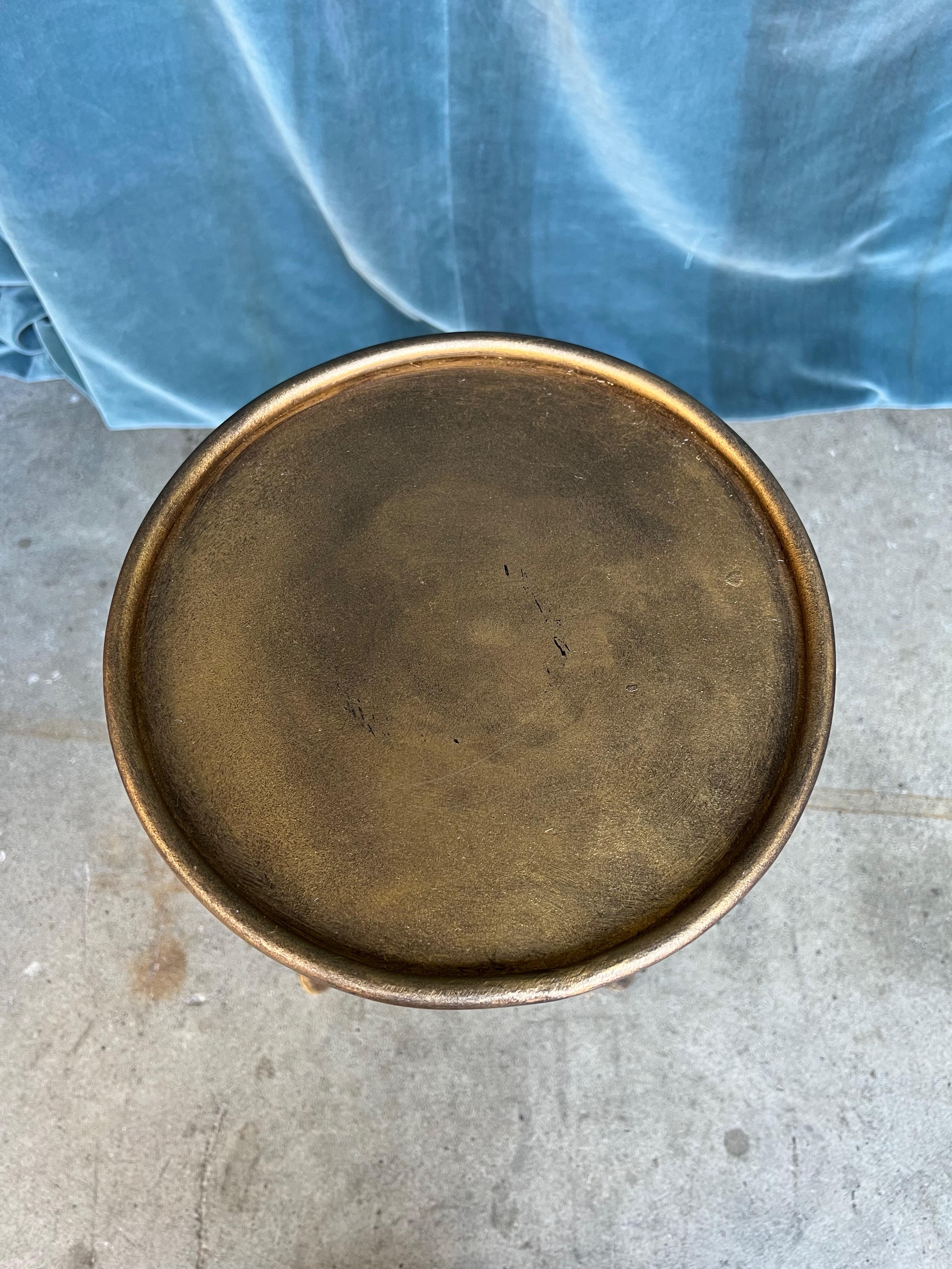 Gilt Iron Drinks Table on a Tripod Base For Sale 7