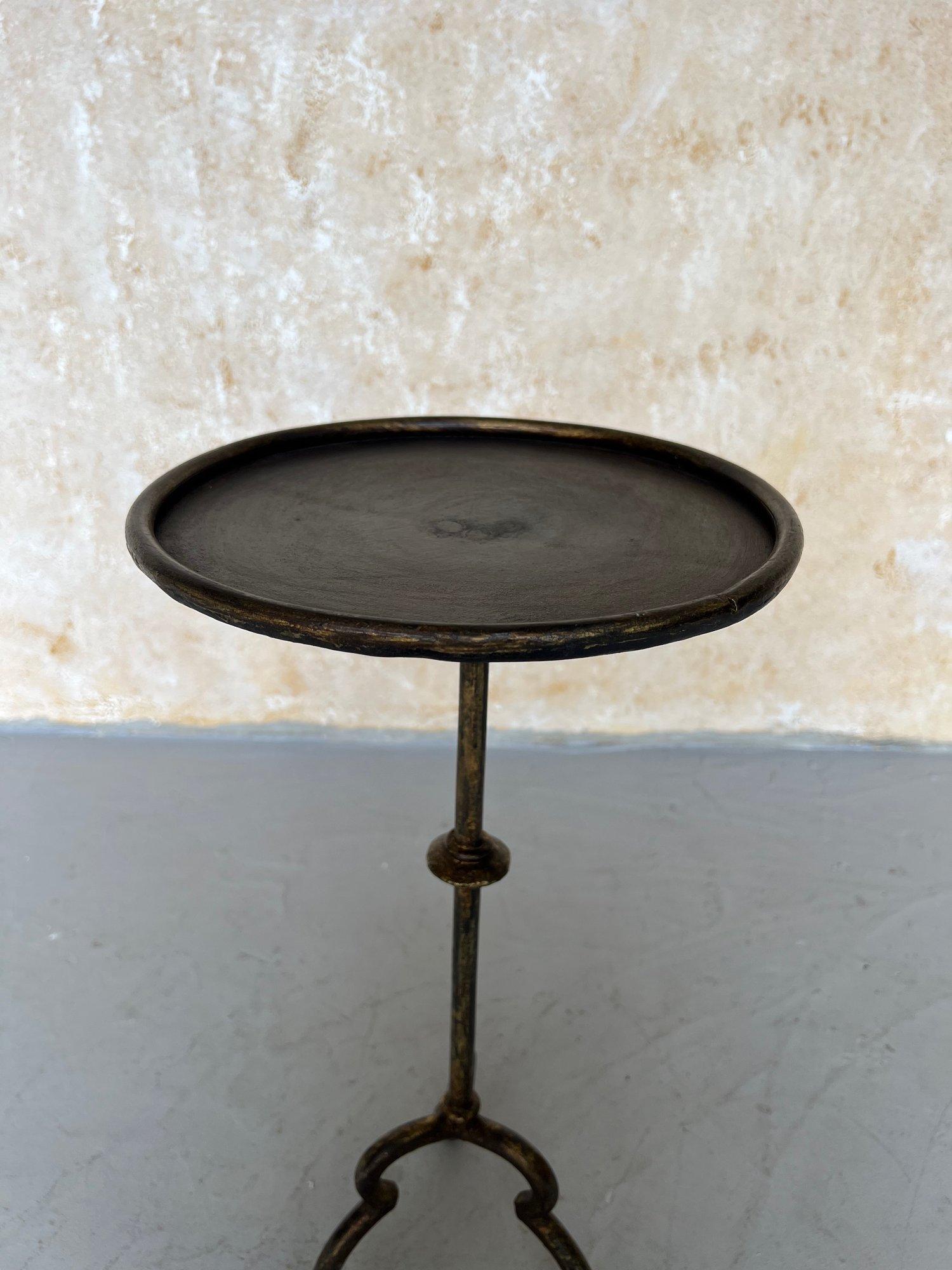 Gilt Iron Drinks Table on Arched Tripod Base For Sale 3