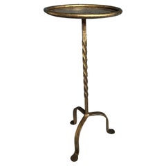 Gilt Iron Drinks Table with a Twisted Stem