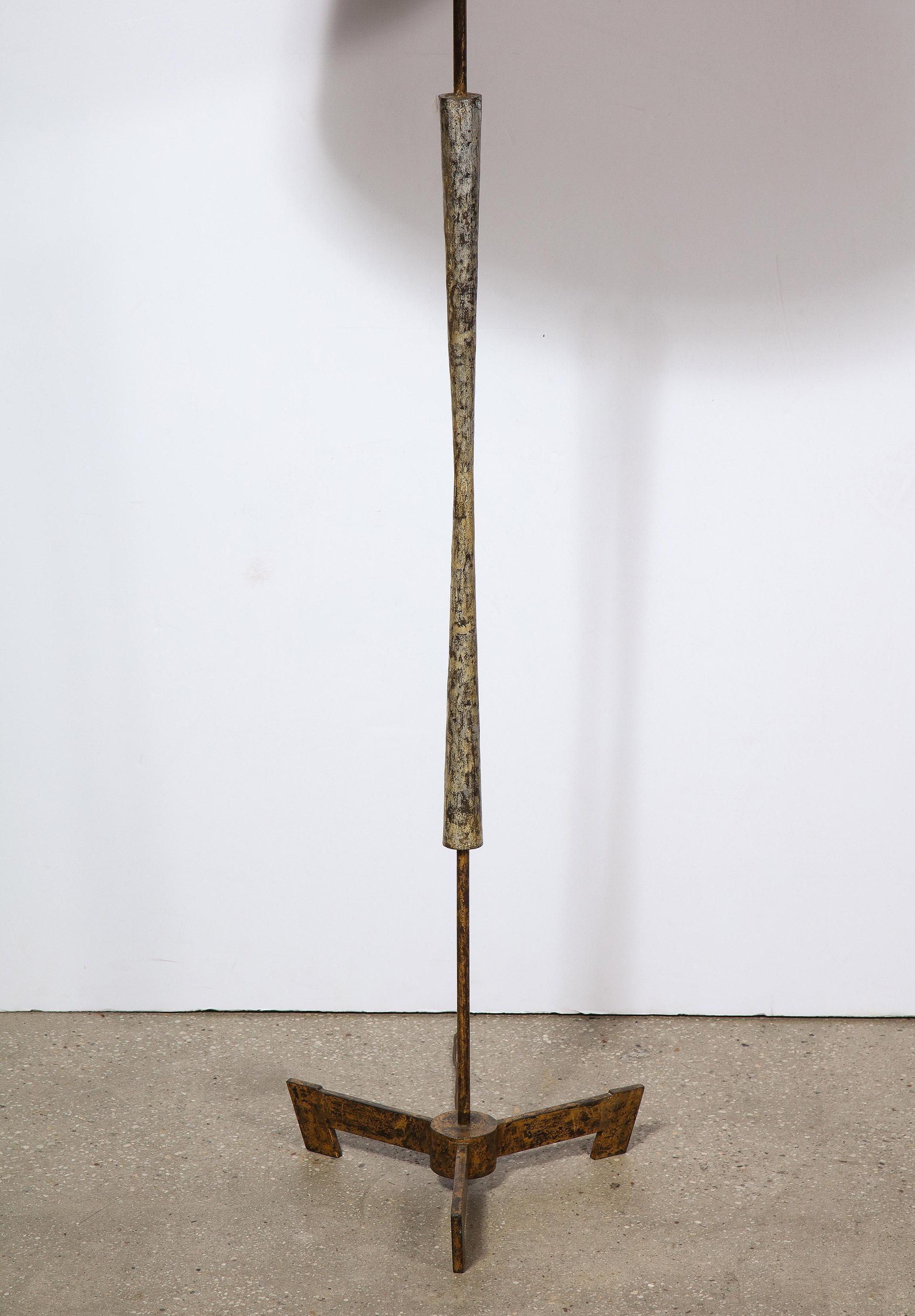 French mid-century gilt iron floor lamp.