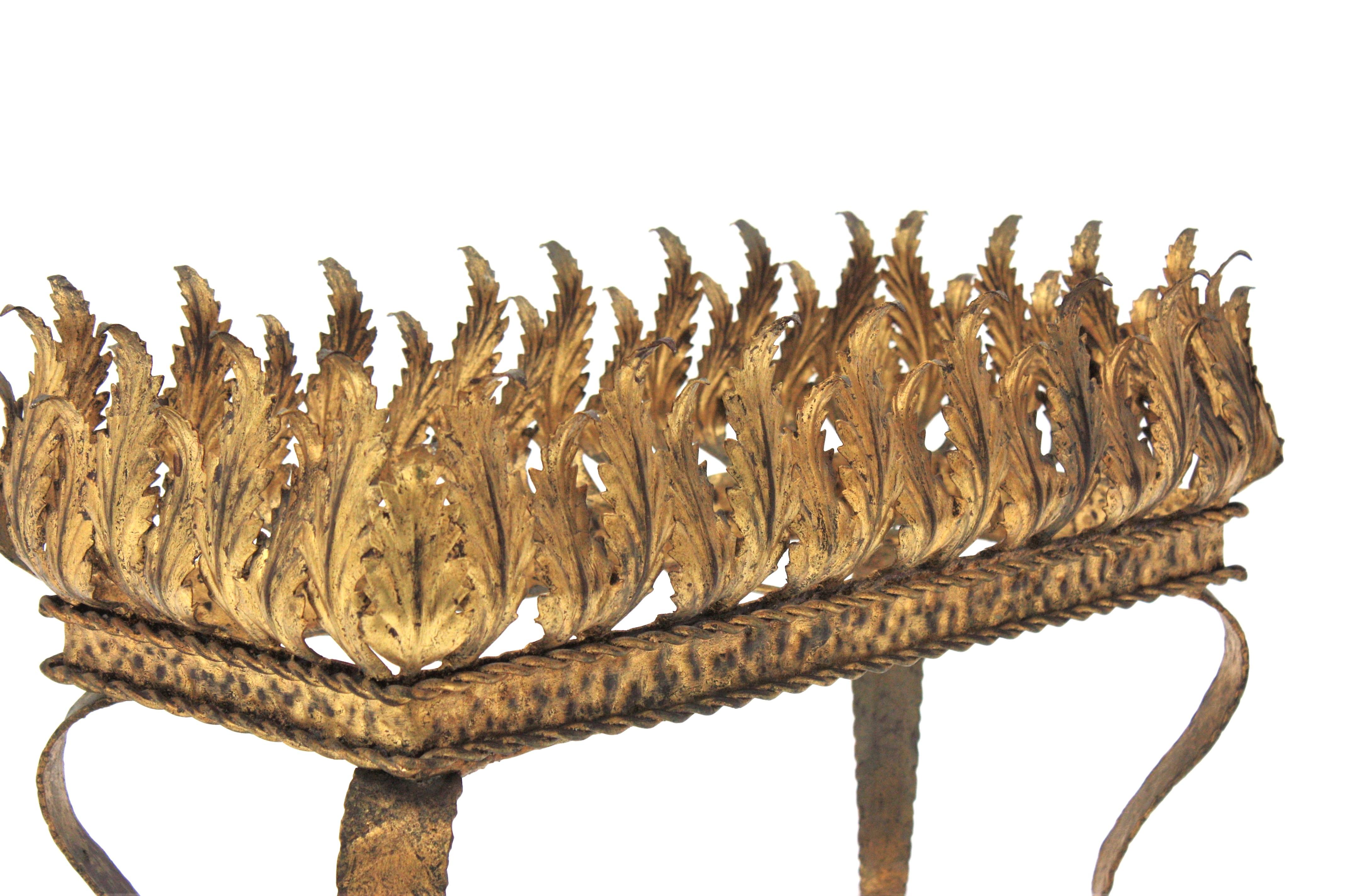 Gilt Iron Foliage Planter Jardinière, 1940s 4