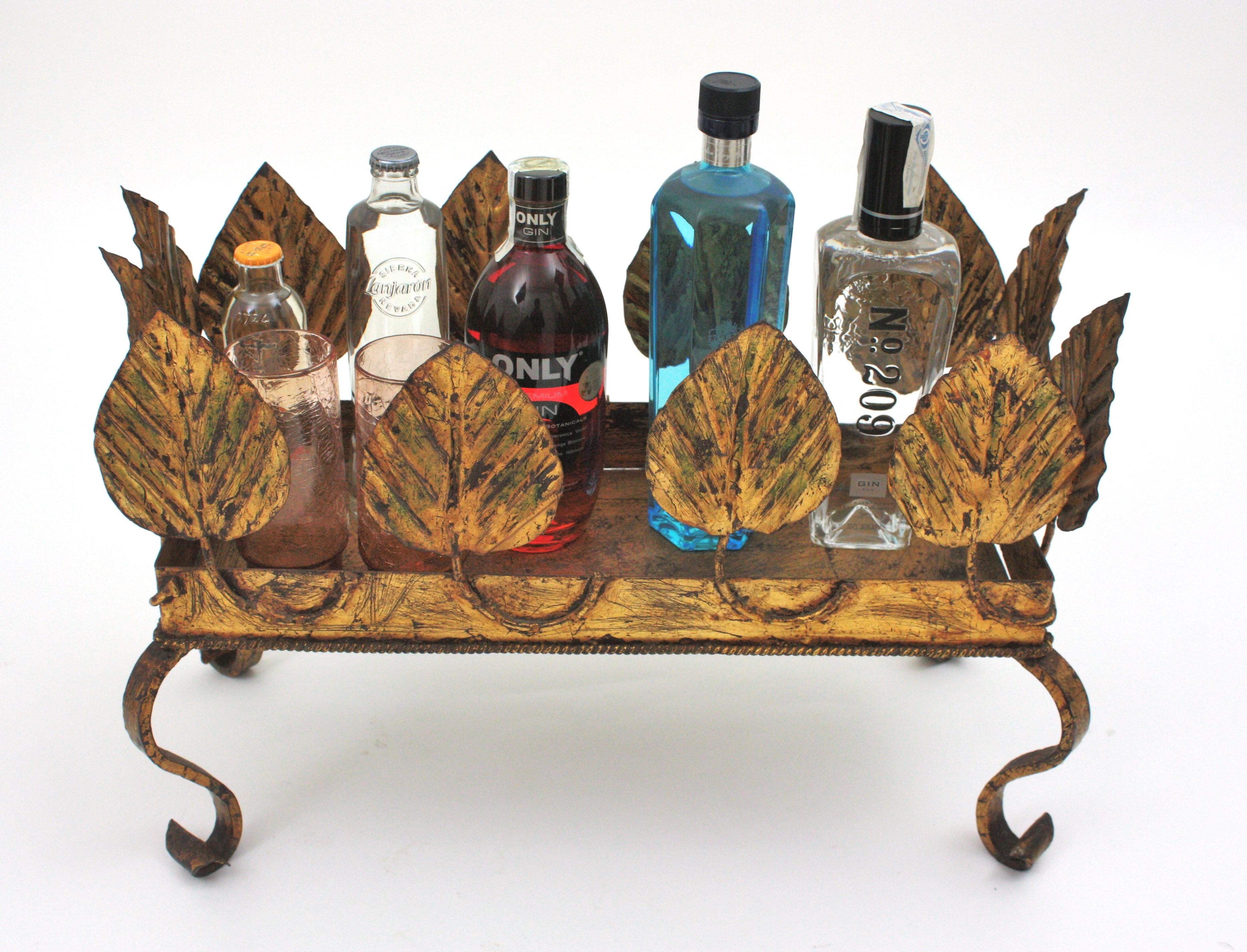 Gilt Iron Foliage Planter Jardinière, 1940s For Sale 4