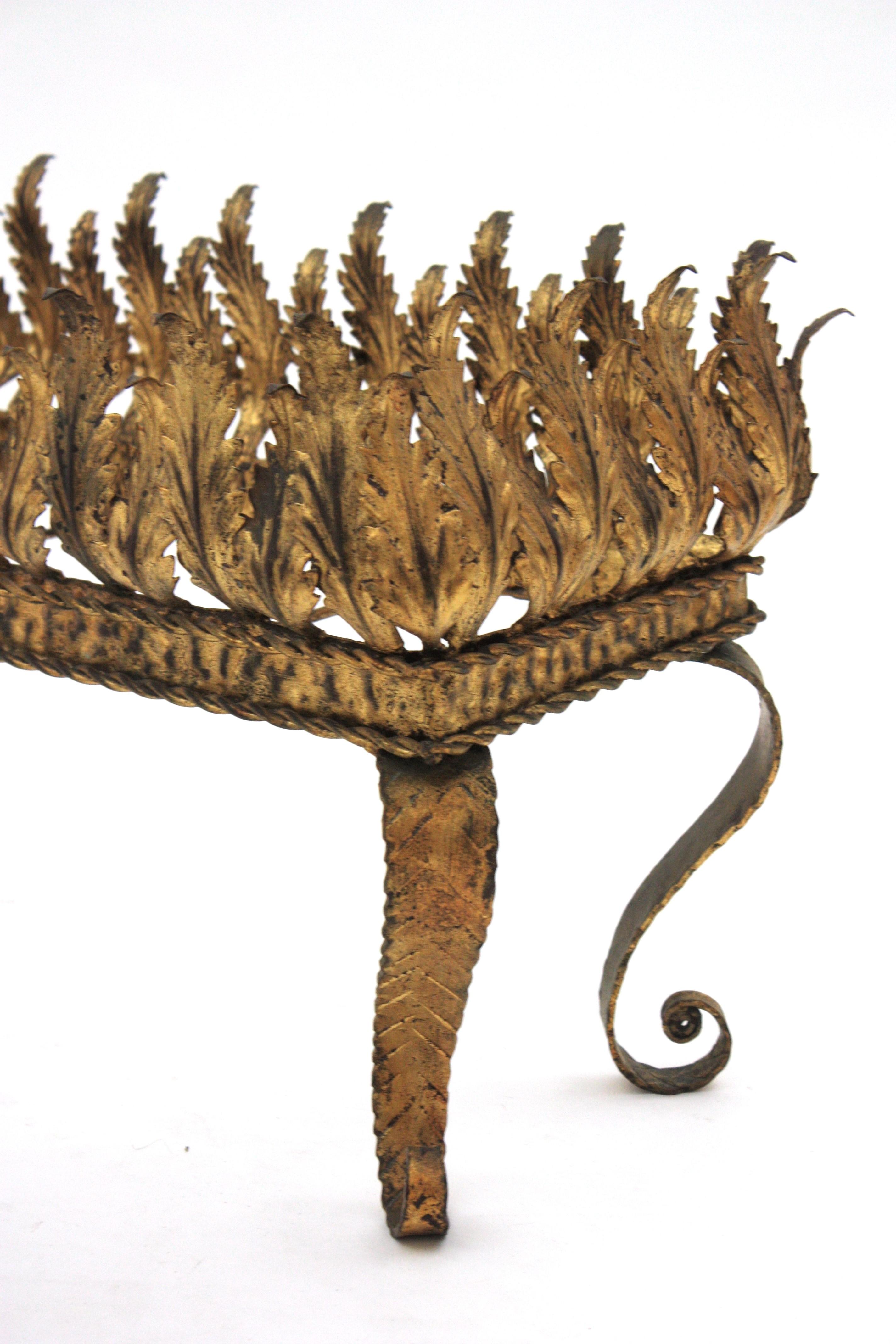 Gilt Iron Foliage Planter Jardinière, 1940s 5
