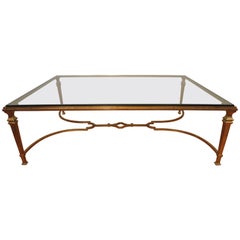 Gilt Iron Glass Top Cocktail Table