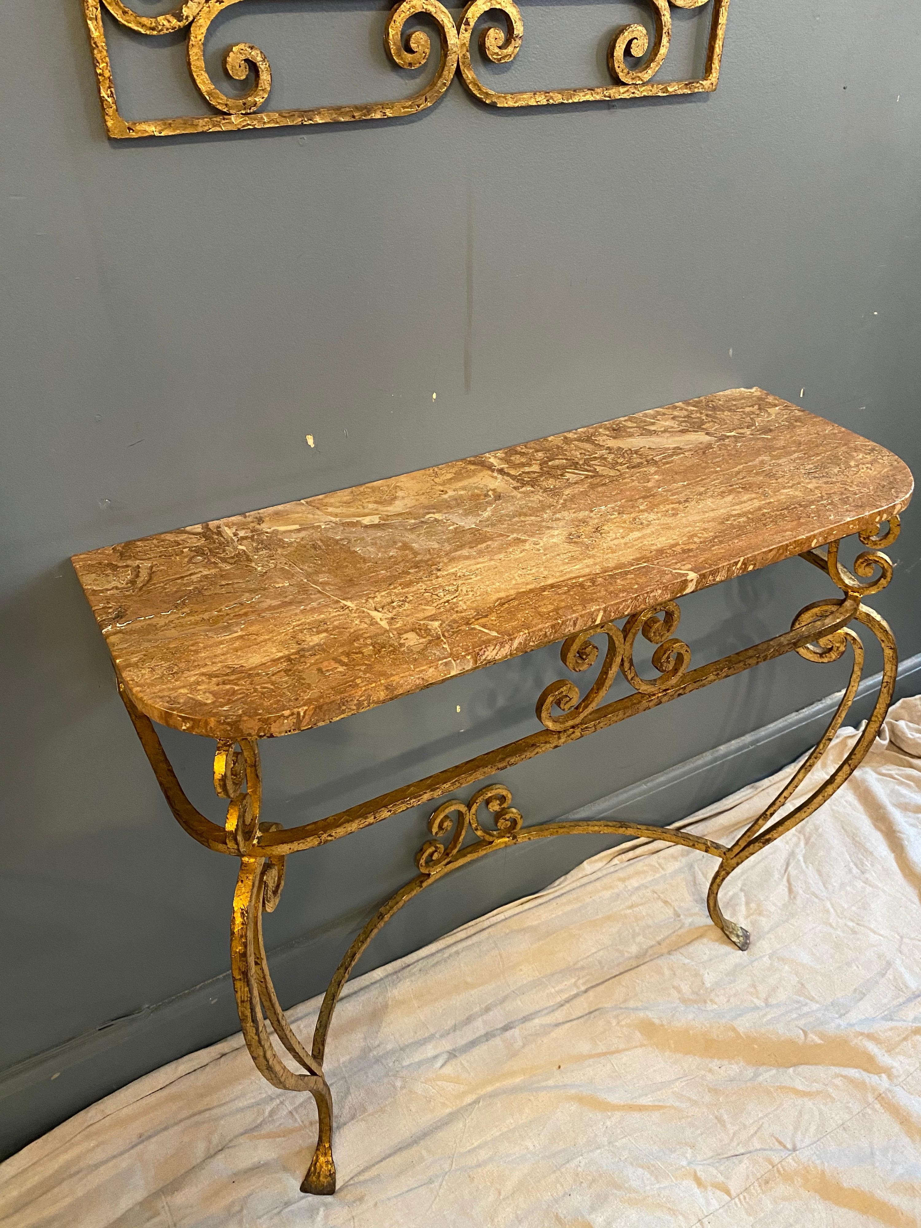 Gilt Iron Italian Console and Mirror 6