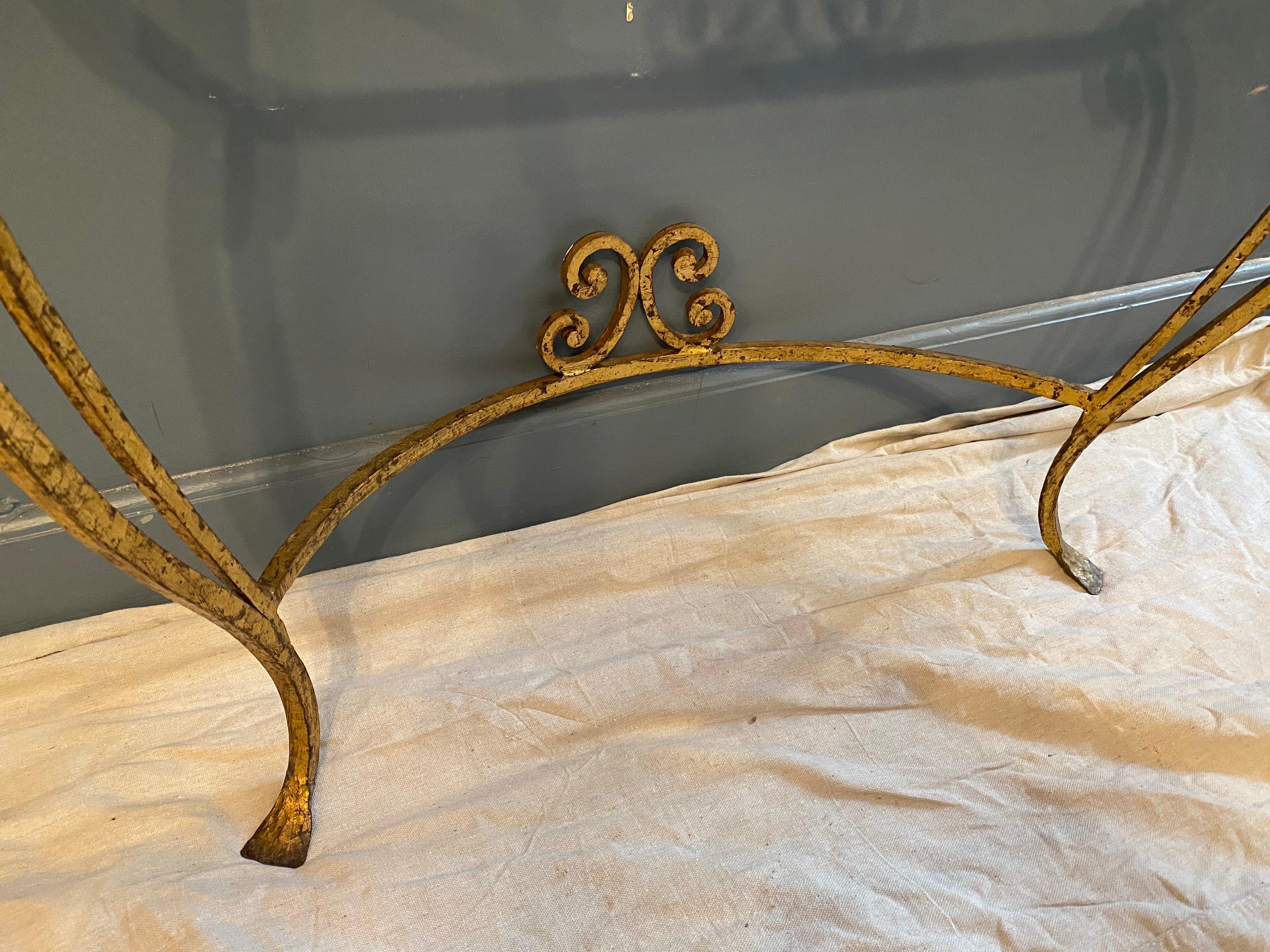 Mid-20th Century Gilt Iron Italian Console and Mirror