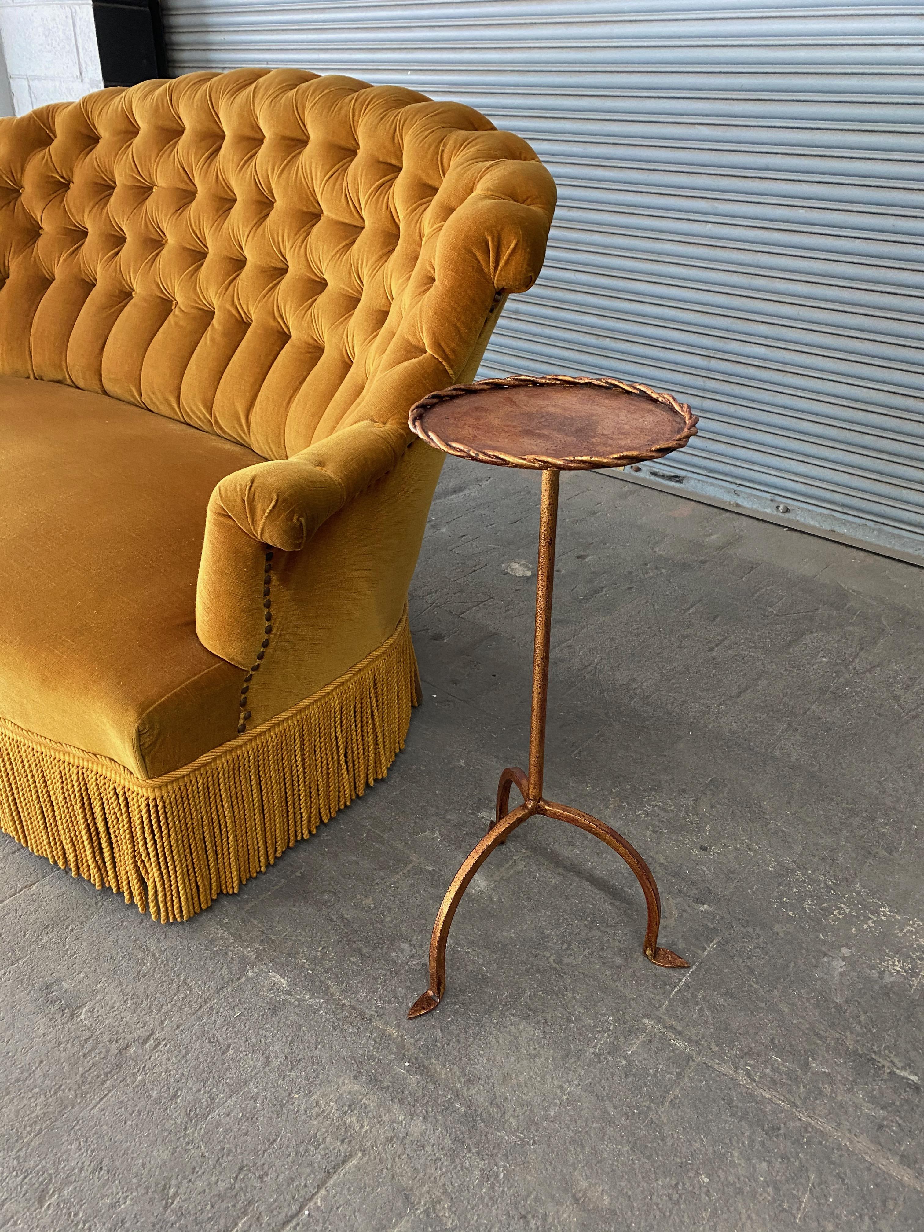 Gilt Iron Martini or Side Table In Good Condition In Buchanan, NY