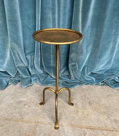 Gilt Iron Martini Table On a Tripod Base