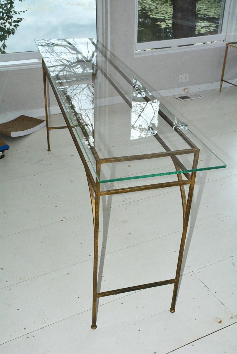 American Gilt Iron Metal Console Table Base