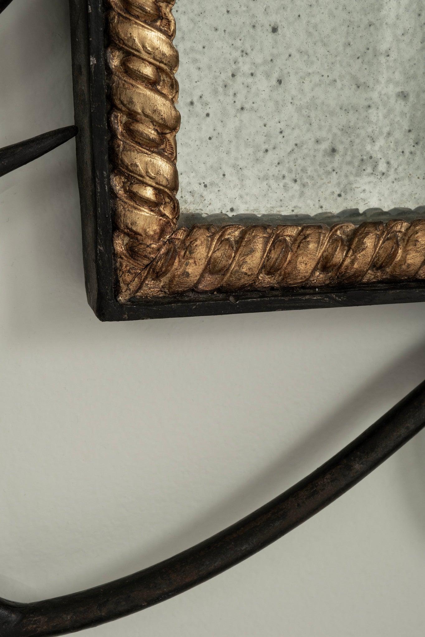 Miroir Branch Swag et Sun Gilt Iron à la manière de Gilbert Poillerat en vente 3