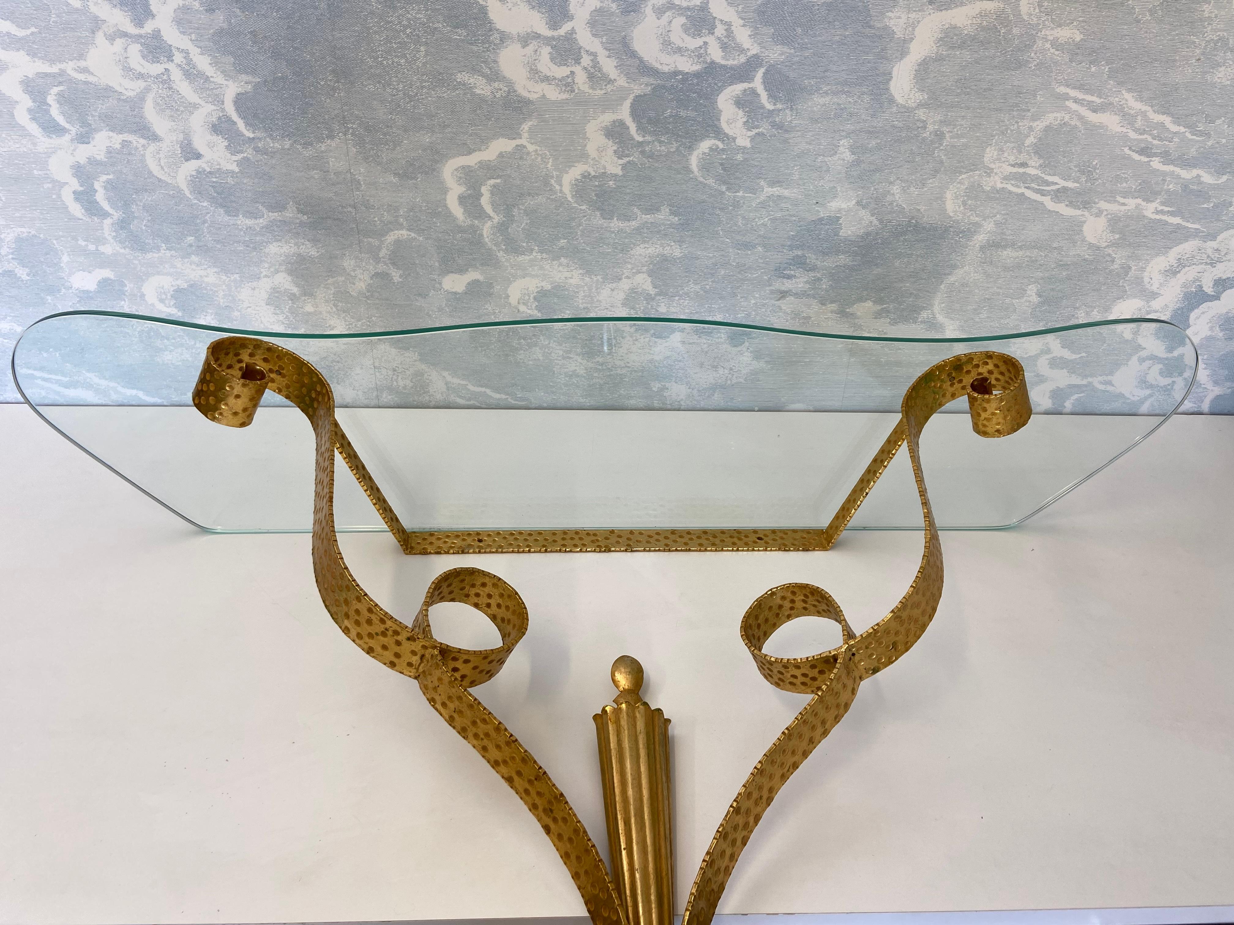 Konsolentisch aus vergoldetem Eisen von Pier Luigi Colli, Italien 1940er Jahre (Art déco)
