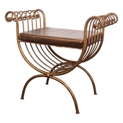 Gilt Iron Neo Classical Bench