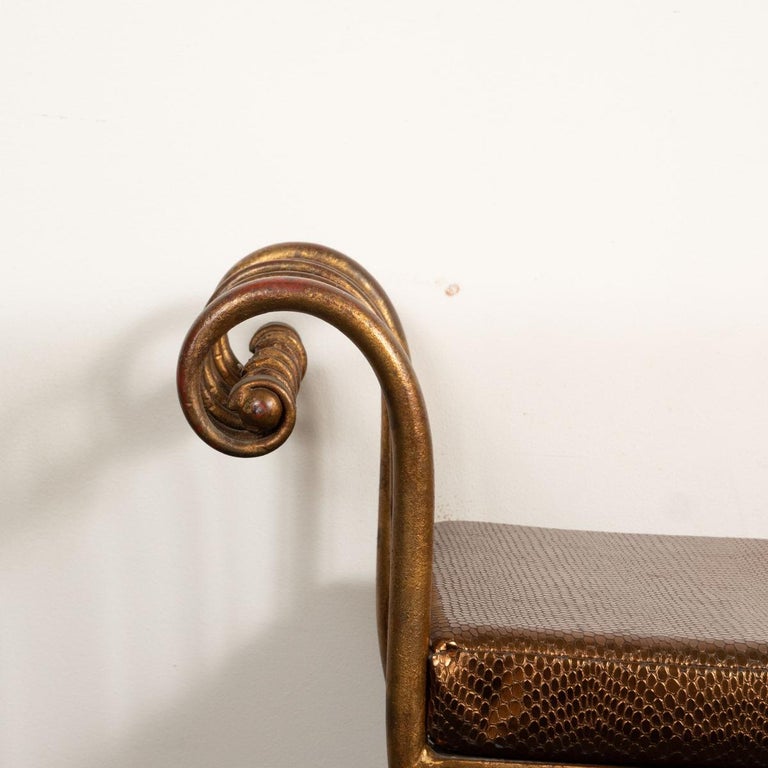 Gilt Iron Neo Classical Bench For Sale at 1stDibs