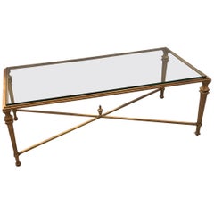 Gilt Iron Rectangular Coffee Table in the Style of Maison Jansen