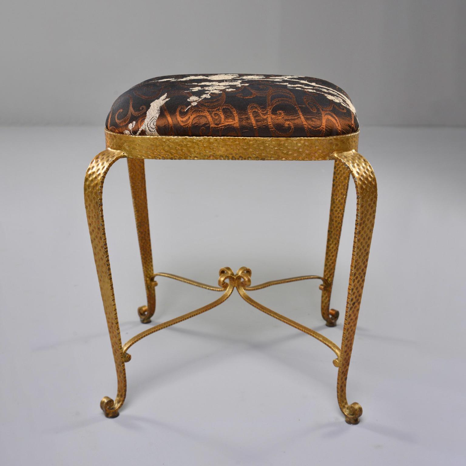 Italian Gilt Iron Stool in the Style of Pier Luigi Colli