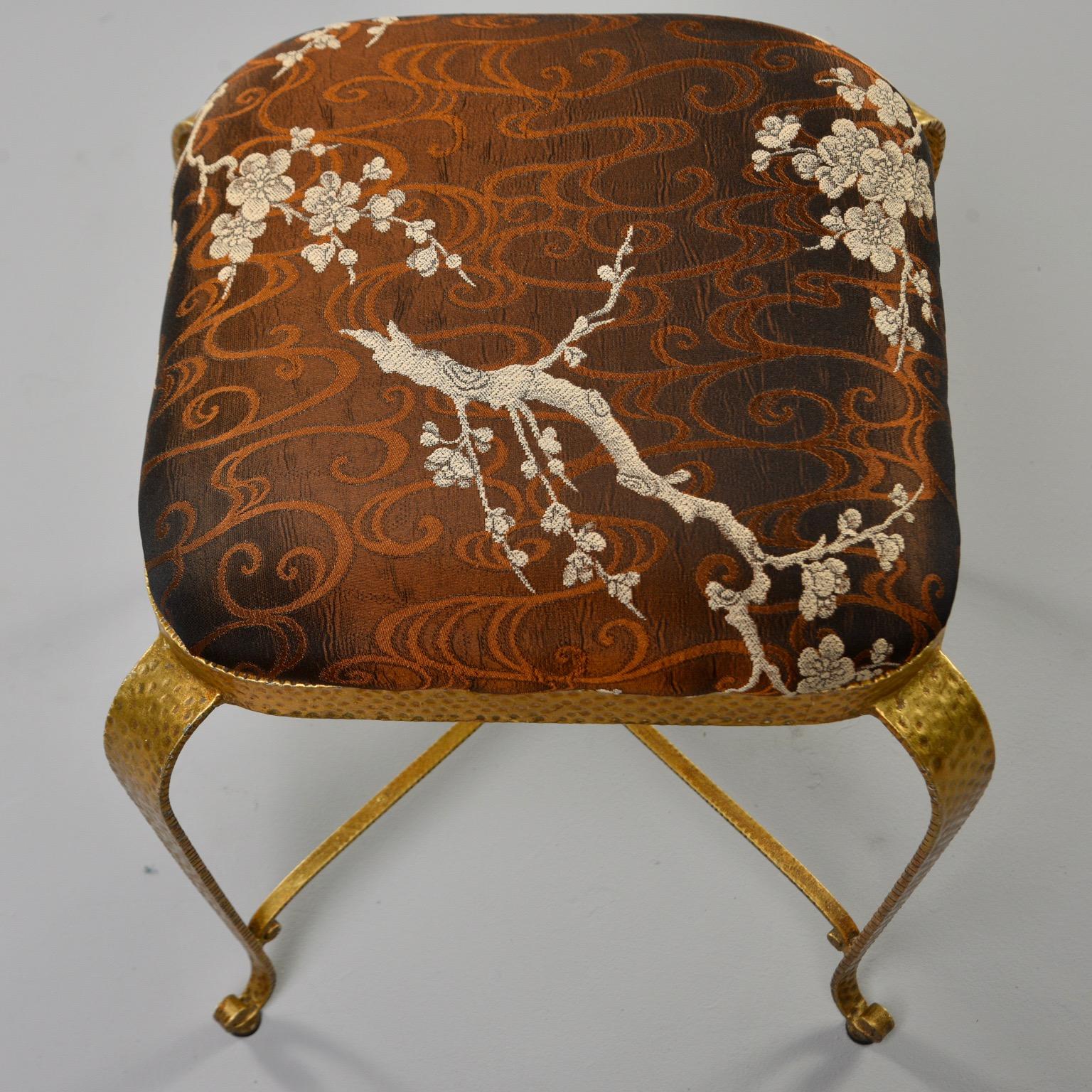 Gilt Iron Stool in the Style of Pier Luigi Colli In Good Condition In Troy, MI