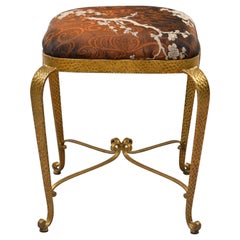 Gilt Iron Stool in the Style of Pier Luigi Colli