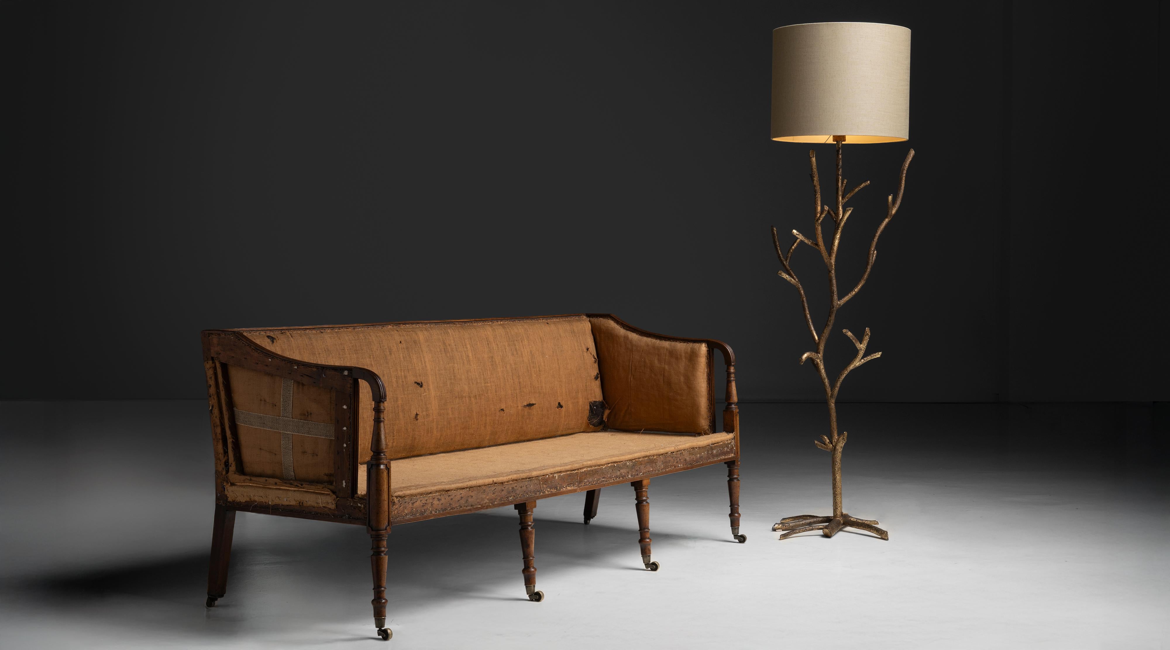 Lámpara Twig de hierro dorado, Italia circa 1970 en Bueno estado para la venta en Culver City, CA