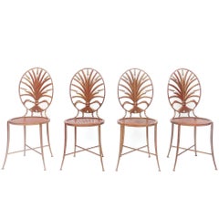 Gilt Iron Wheat Sheaf Coco Chanel Chairs