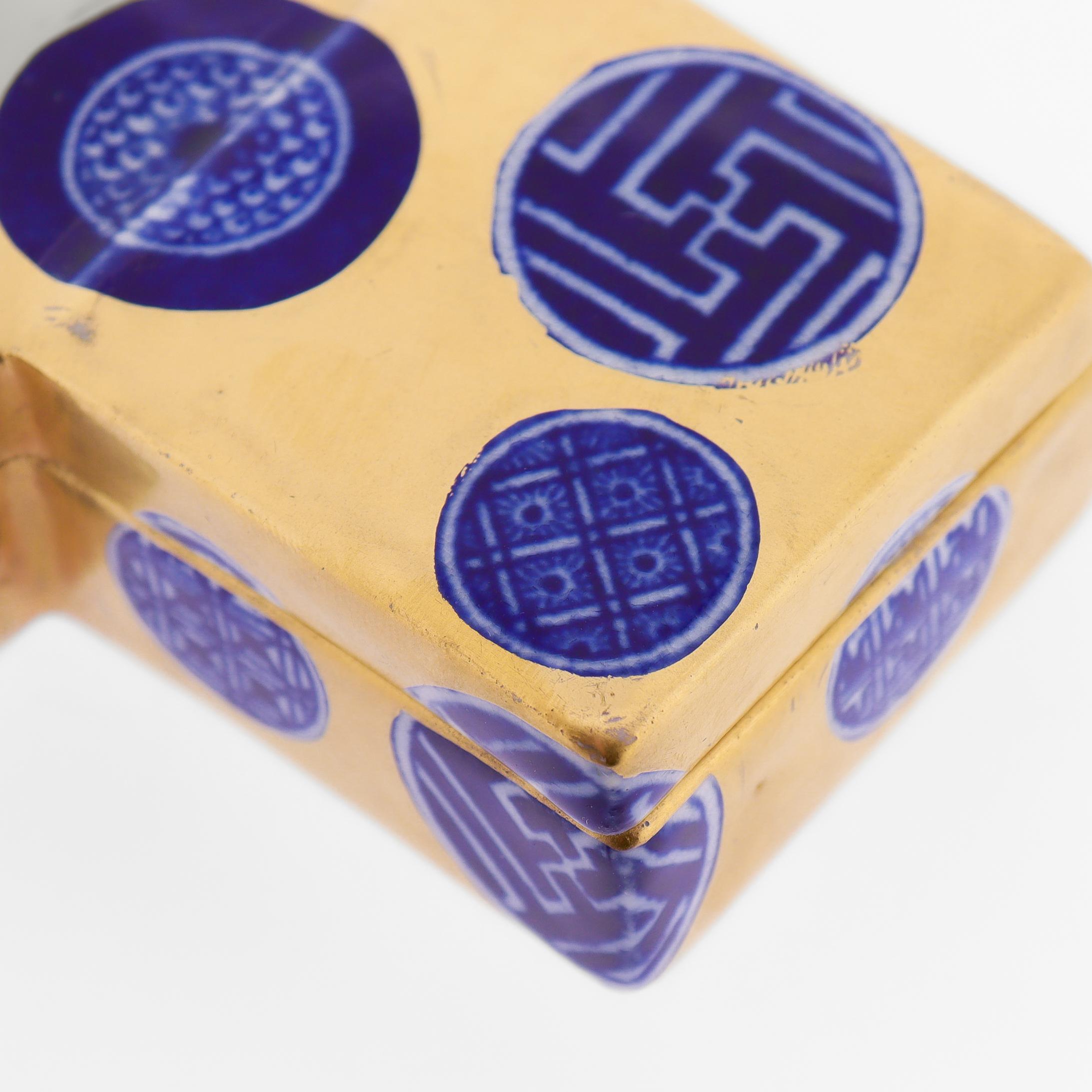 Caja cómoda de porcelana dorada Japonisme en venta 6