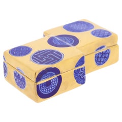 Caja cómoda de porcelana dorada Japonisme