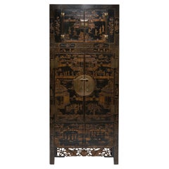 Antique Gilt Lacquer Compound Cabinet, c. 1900