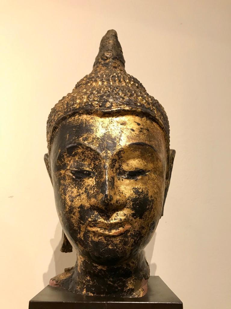 Gilt Lacquer Thai Head of Buddha 4