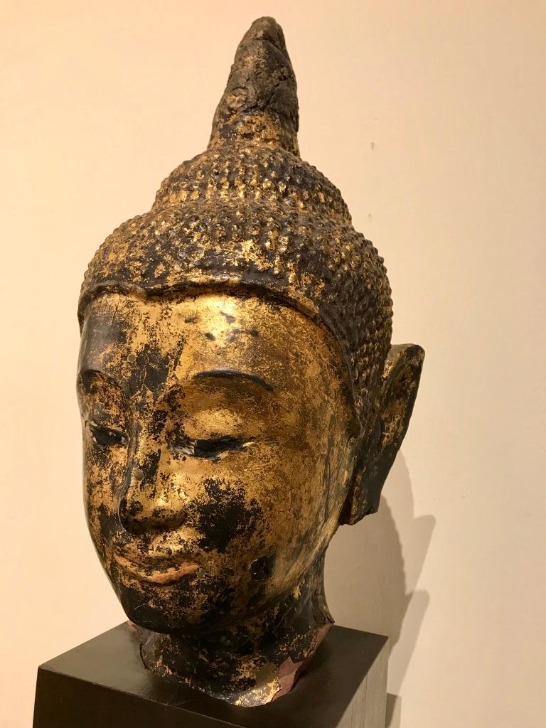 Gilt Lacquer Thai Head of Buddha 5