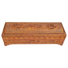 Scatola per manoscritti in legno laccato dorato Birmania XIX secolo