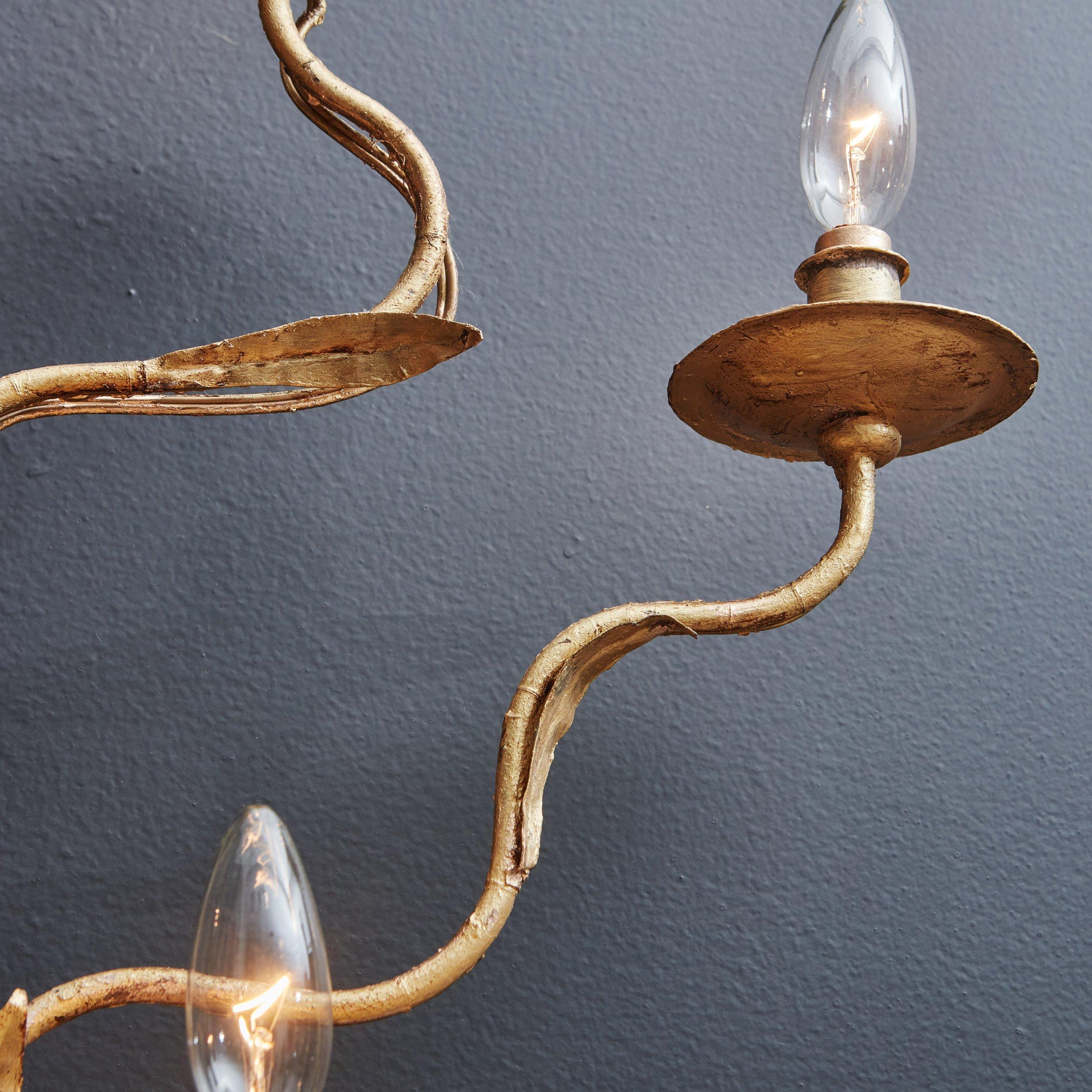 Gilt Leaf Wall Sconce, Italy 1960s - 2 Available In Good Condition For Sale In Chicago, IL