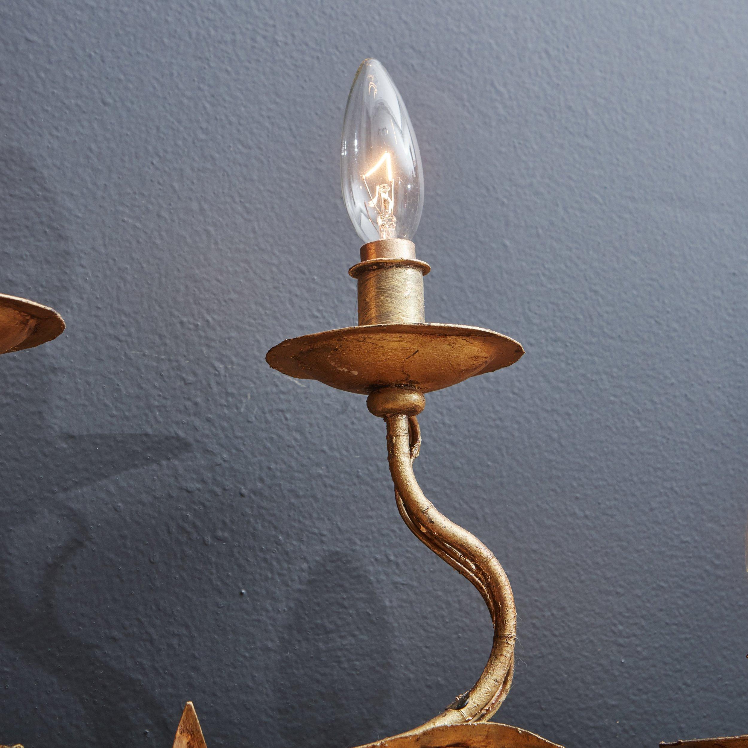 Gilt Leaf Wall Sconce, Italy 1960s - 2 Available For Sale 1