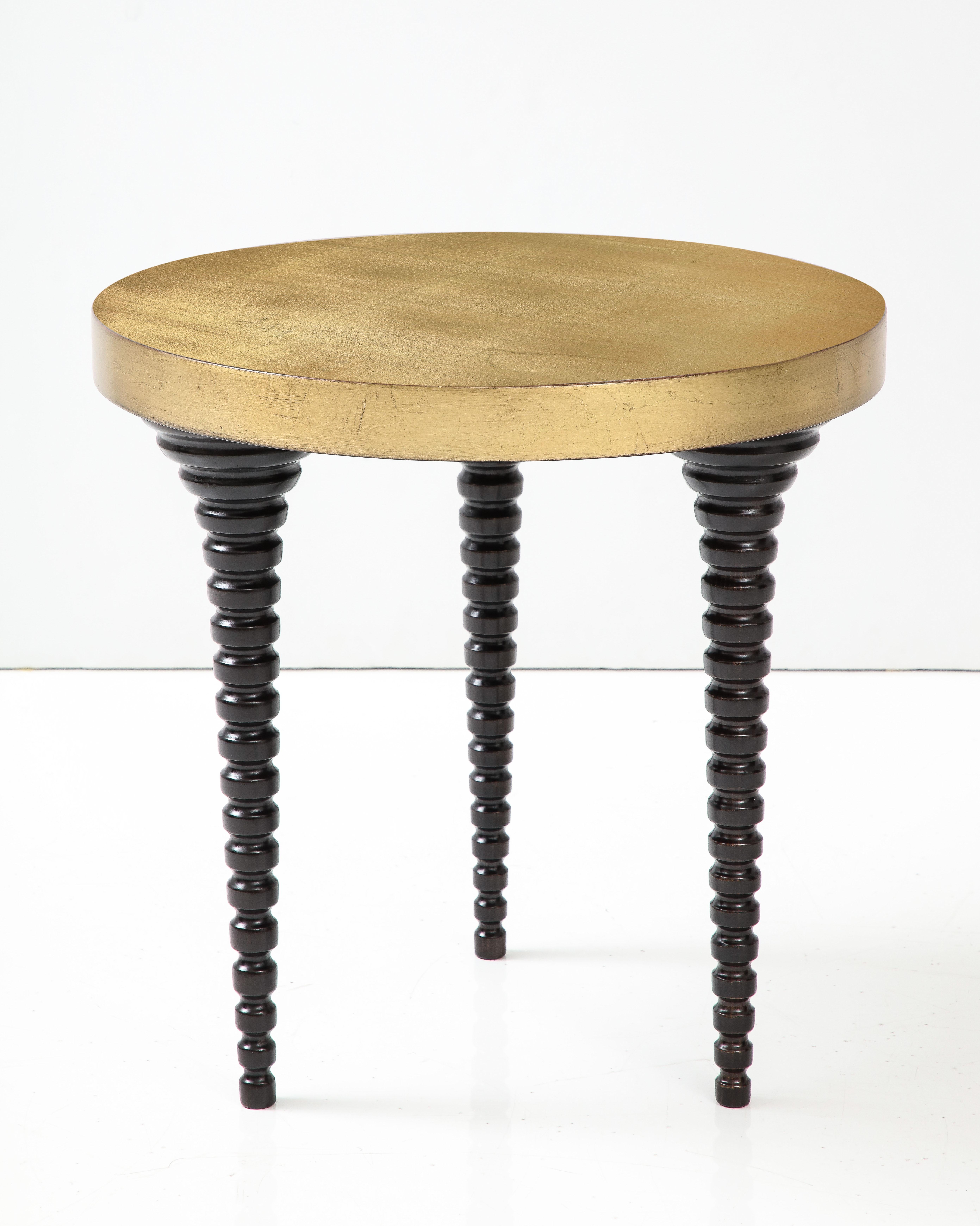 Mid-Century Modern Gilt Leafed Side Table For Sale