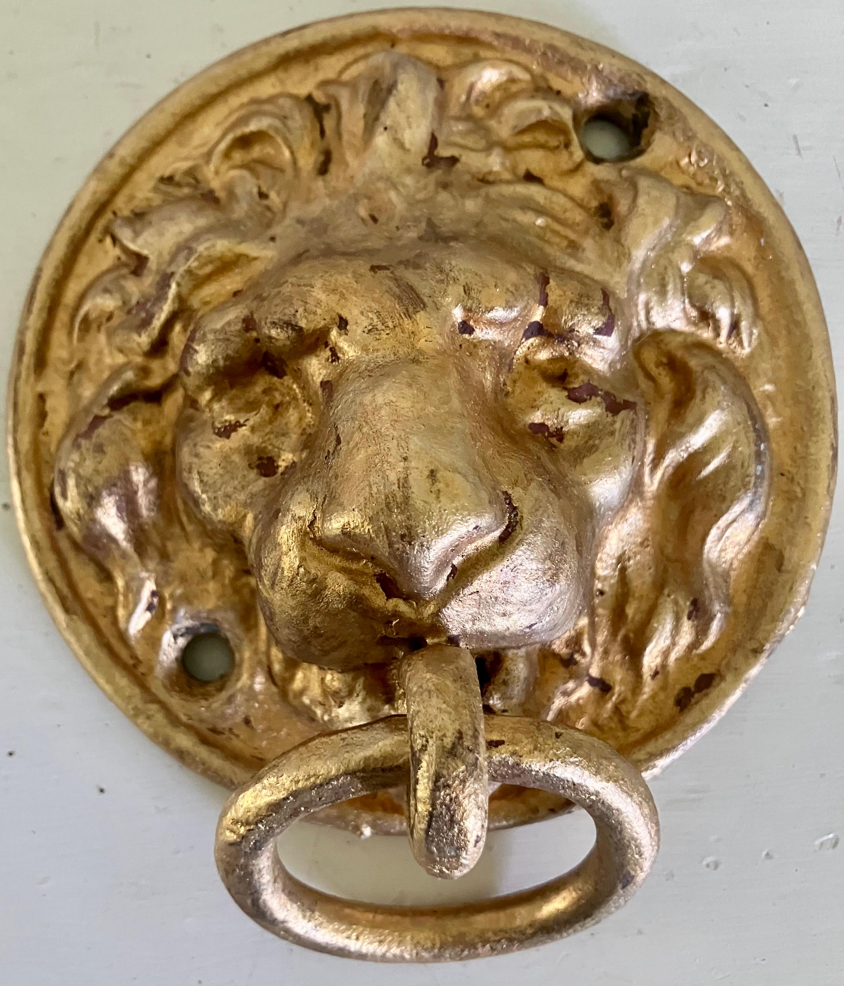 Metal Gilt Lion Ring Handled Bridle Hitch For Sale