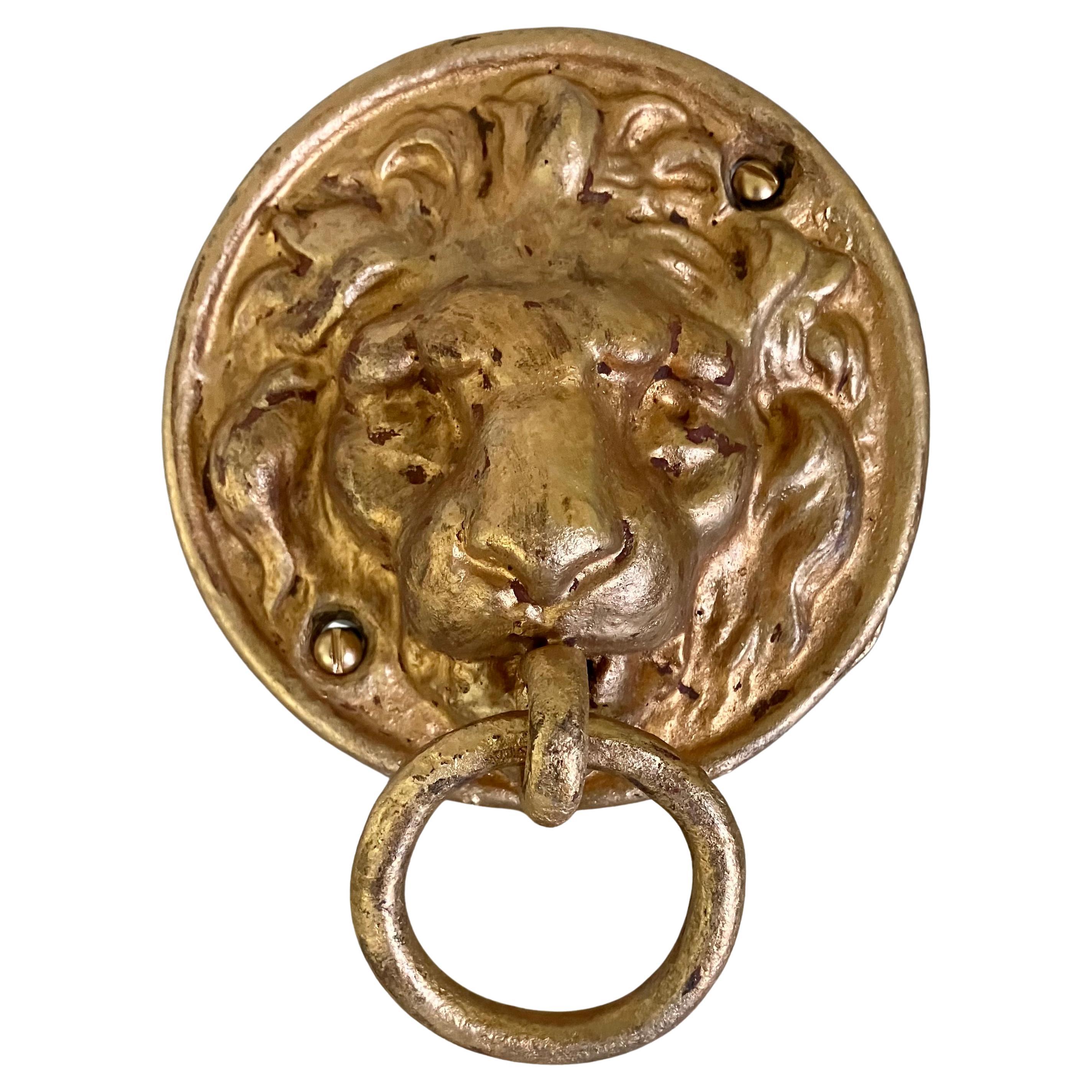 Gilt Lion Ring Handled Bridle Hitch For Sale