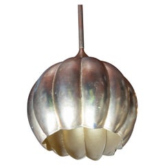 Gilt Lotus Form Pendant Chandelier