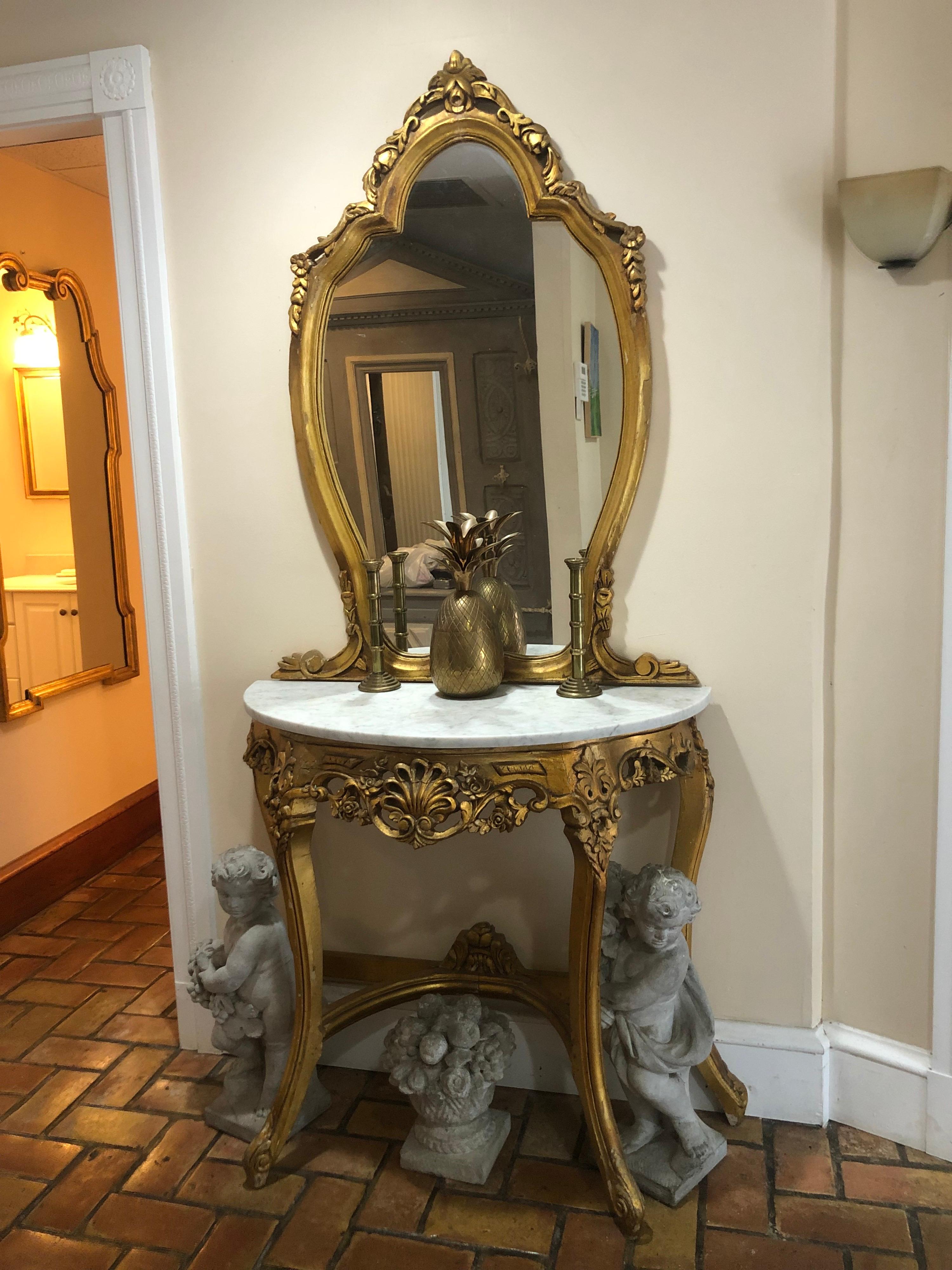 entryway table and mirror set