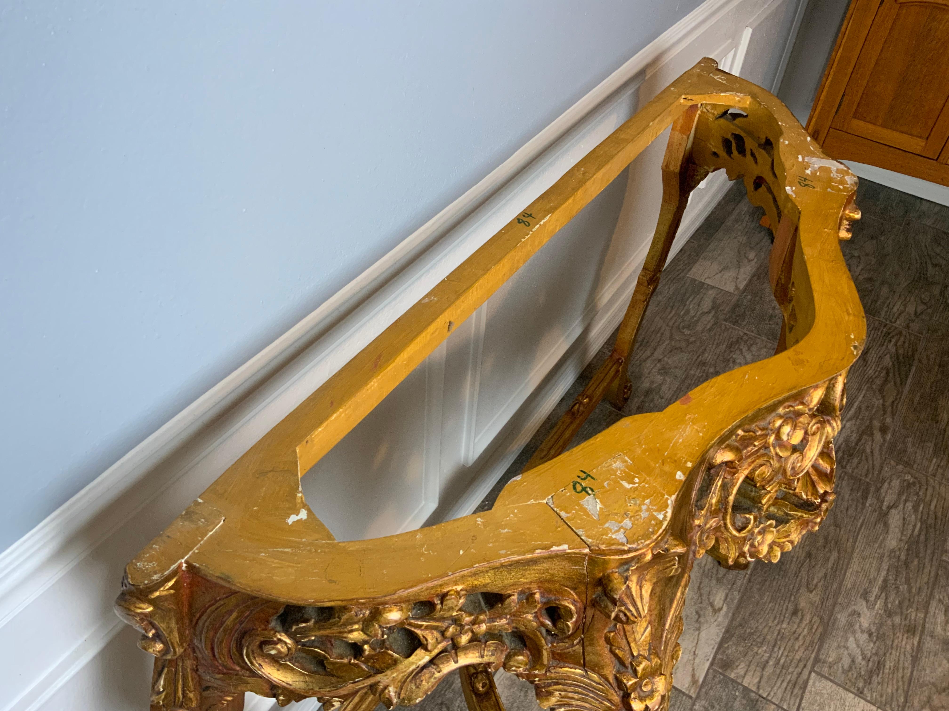 Gilt Marble Top Console Table 3