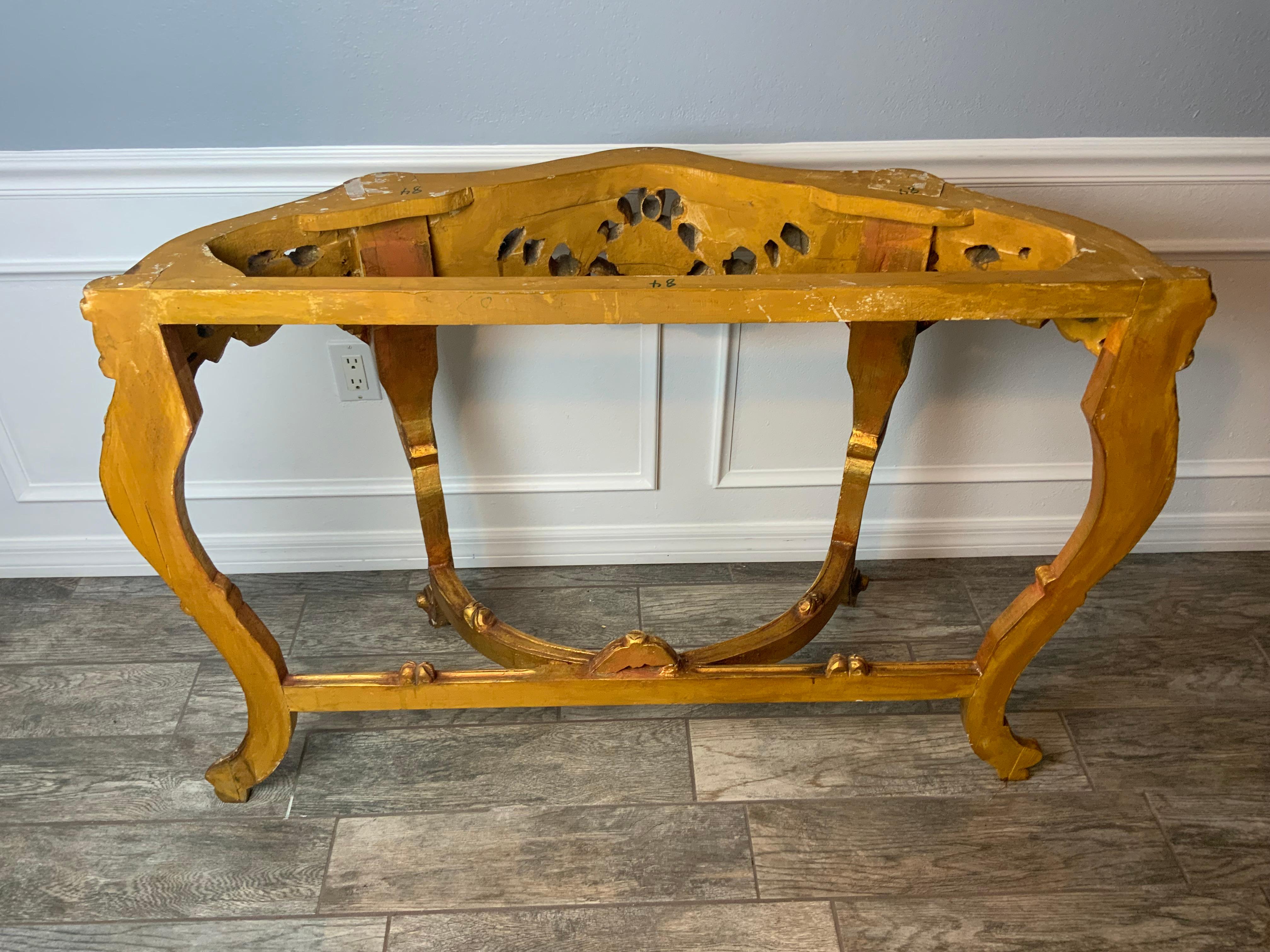 Gilt Marble Top Console Table 2