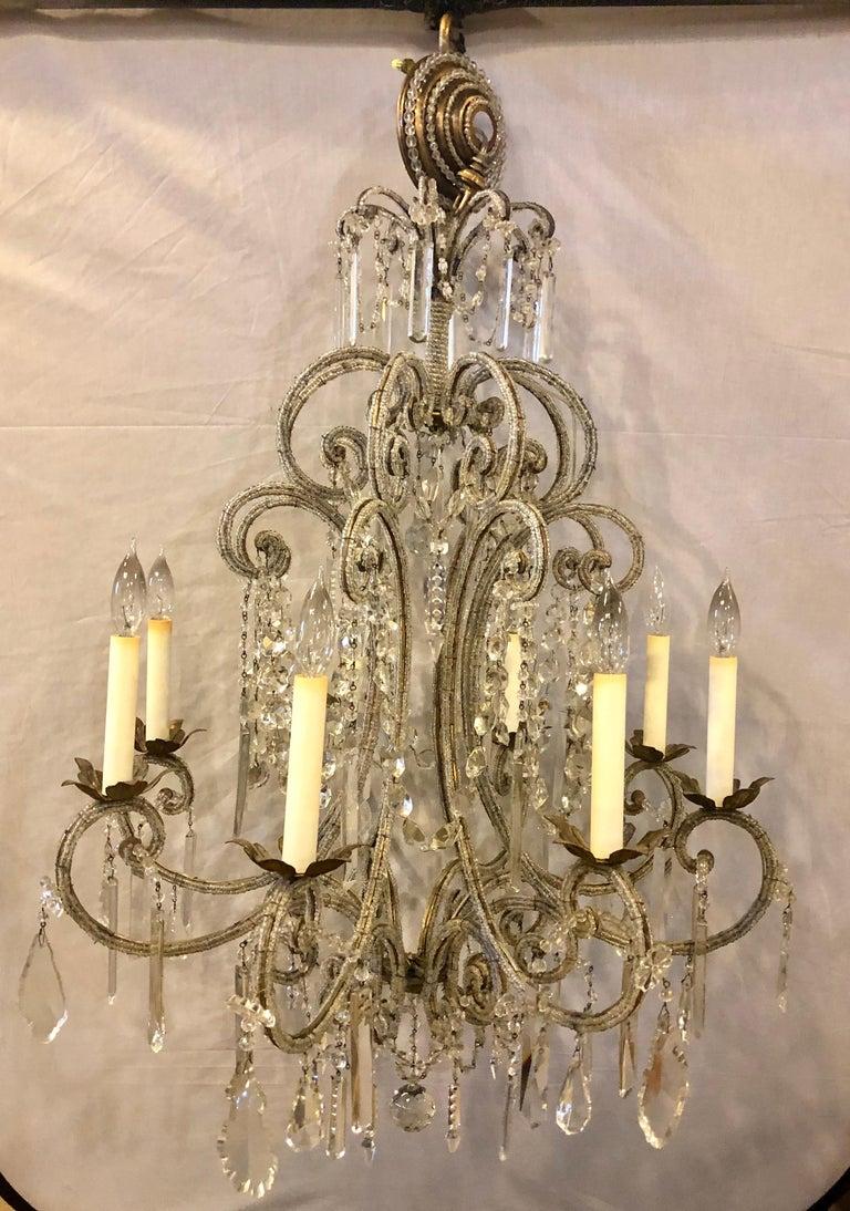 Neoclassical Fine Beaded and Crystal Venetian Style Chandelier