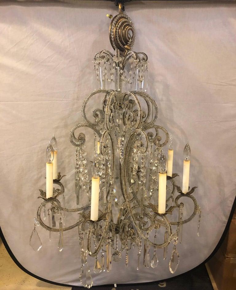 Mid-20th Century Fine Beaded and Crystal Venetian Style Chandelier
