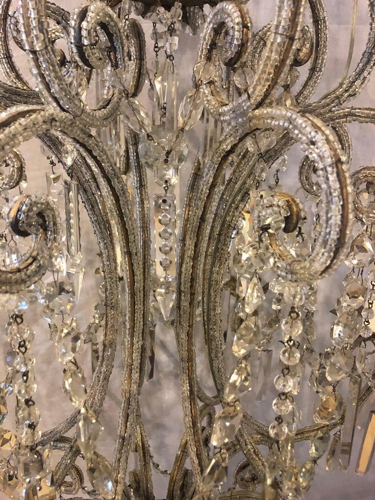 Fine Beaded and Crystal Venetian Style Chandelier 2