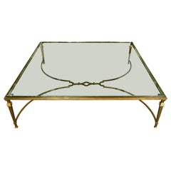Gilt Metal and Glass Coffee Table