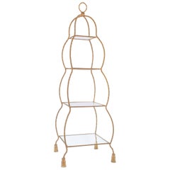 Gilt Metal and Glass Étagère