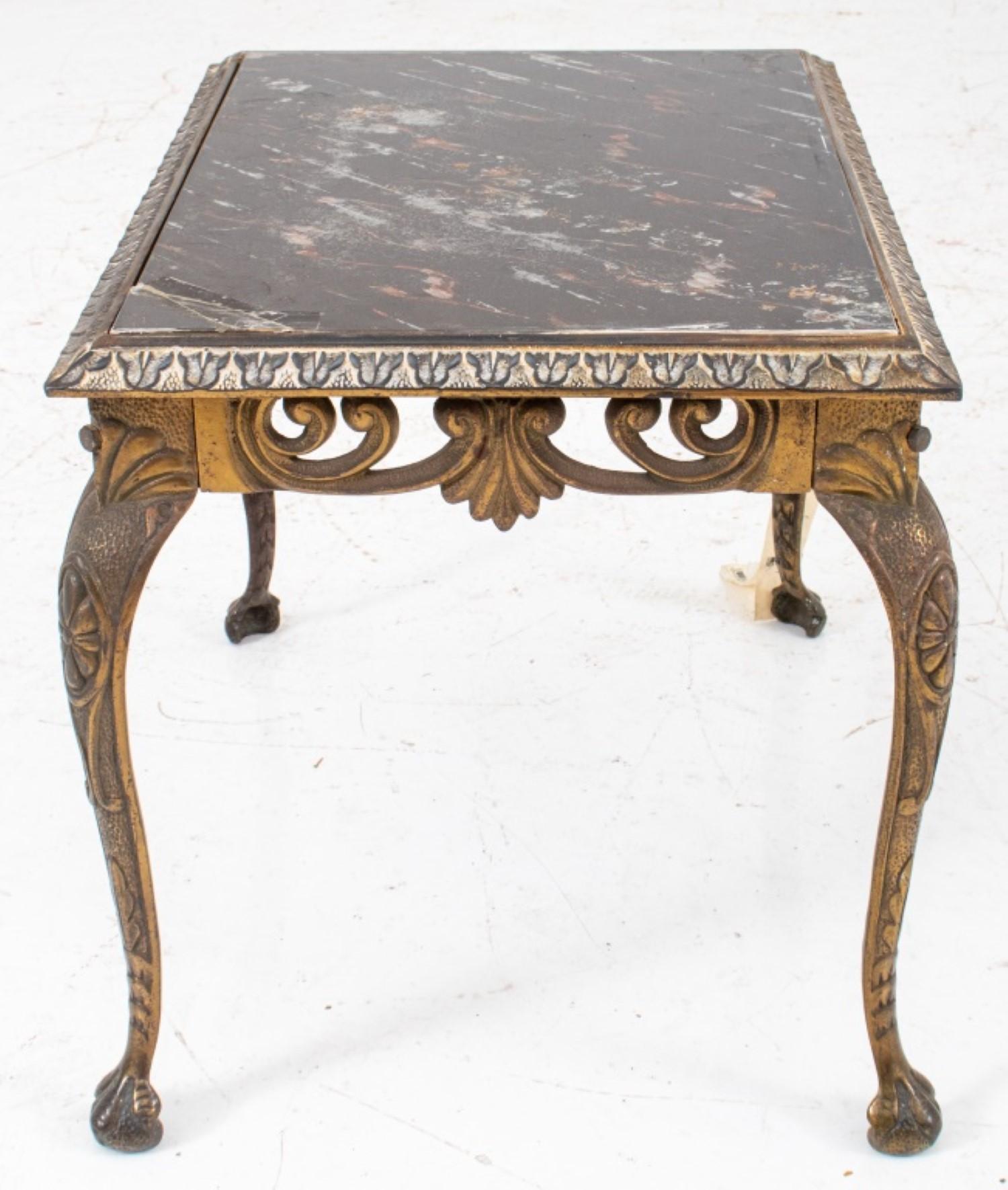 European Gilt Metal and Glass Occasional Table For Sale